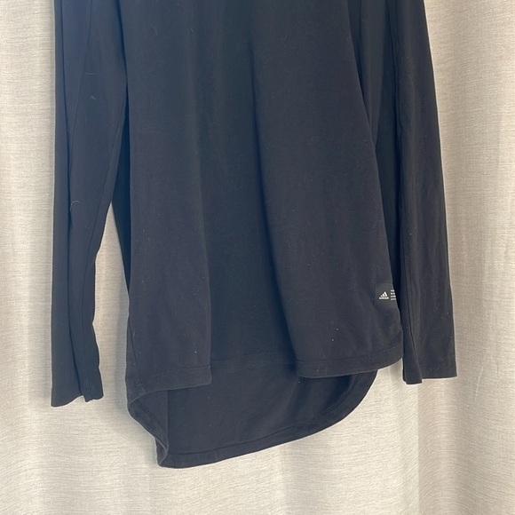 ADIDAS BLACK LONG SLEEVE TEE (M) - Picture 2 of 8